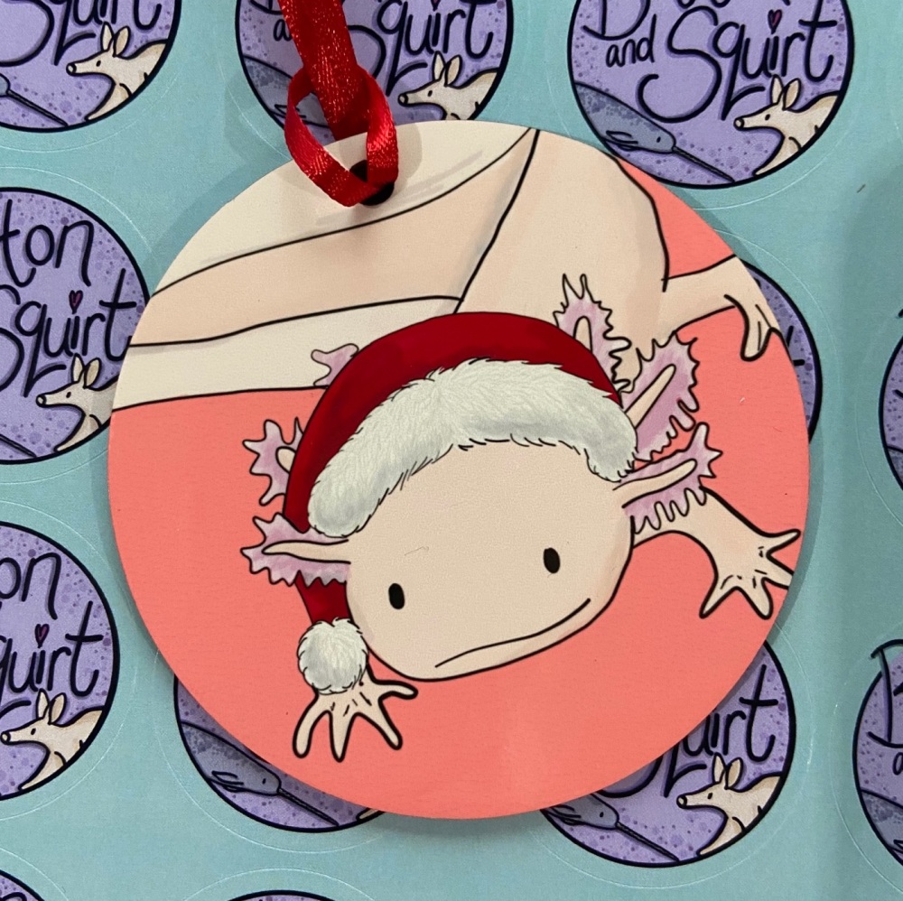 Axolotl on Coral Christmas Decoration