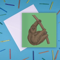 Maned Three Toed Sloth Greetings Card