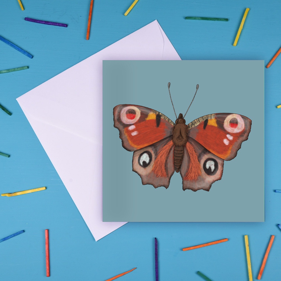 Preorder - Peacock Butterfly Greetings Card