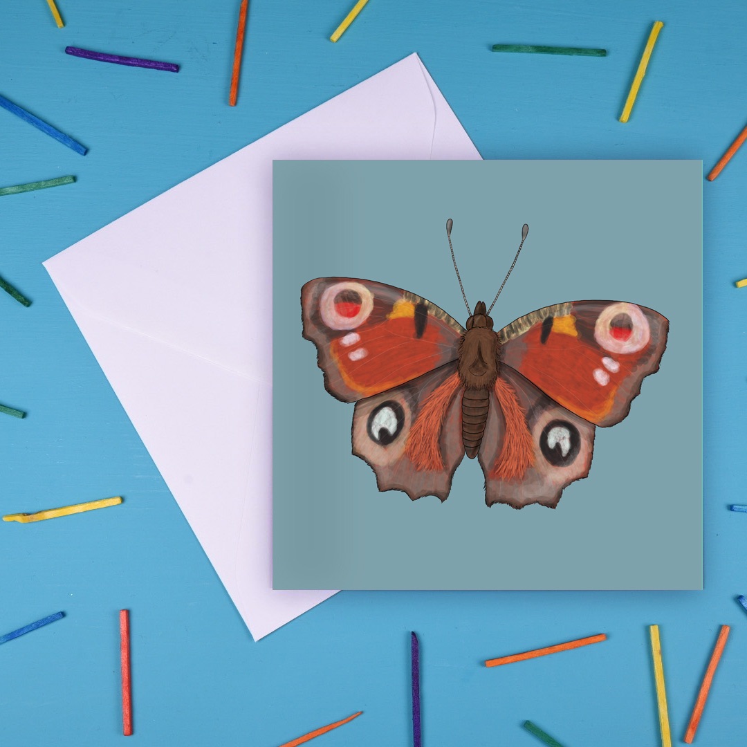 Peacock Butterfly Greetings Card