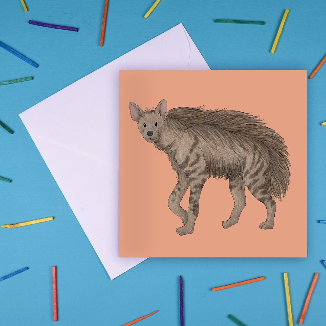 Preorder - Striped Hyena Greetings Card