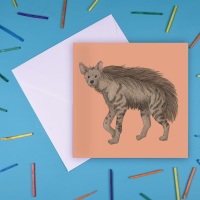 Striped Hyena Greetings Card