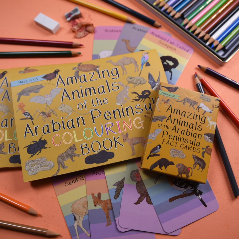 Amazing Animals of the Arabian Peninsula Fact Cards and Colouring Book
