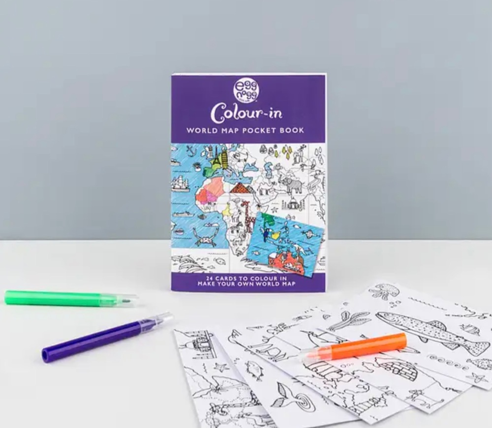 World Map Colouring Card Book