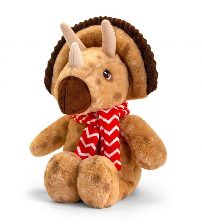 Brown Triceratops with Scarf Eco Soft Toy