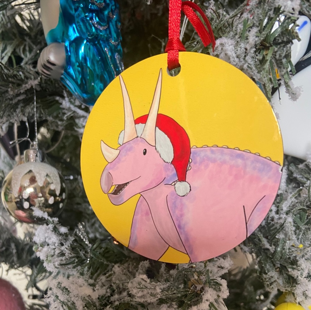 Triceratops Christmas Decoration
