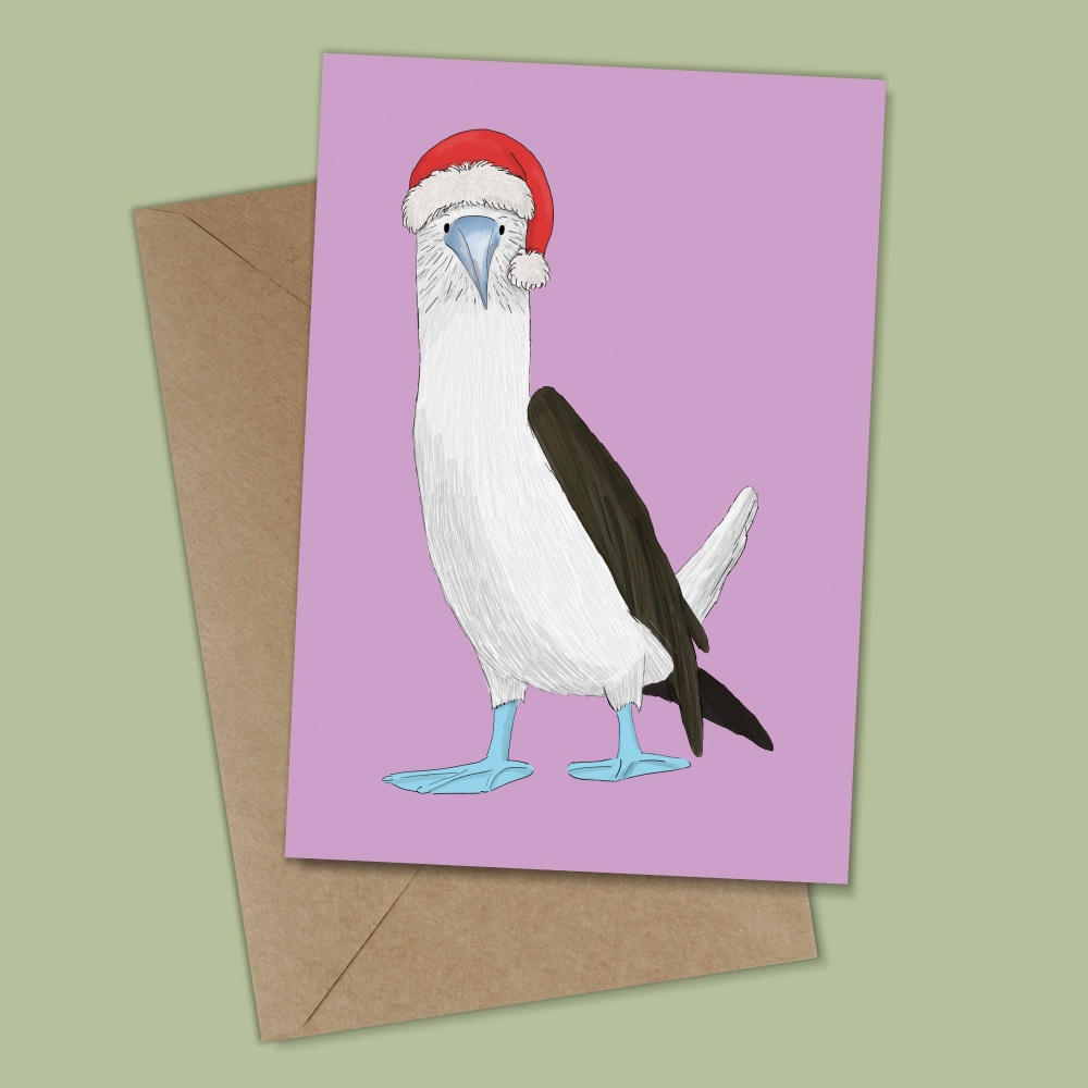 Blue Footed Booby Christmas Card