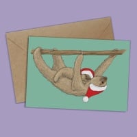 Linne's Two Toed Sloth Christmas Card