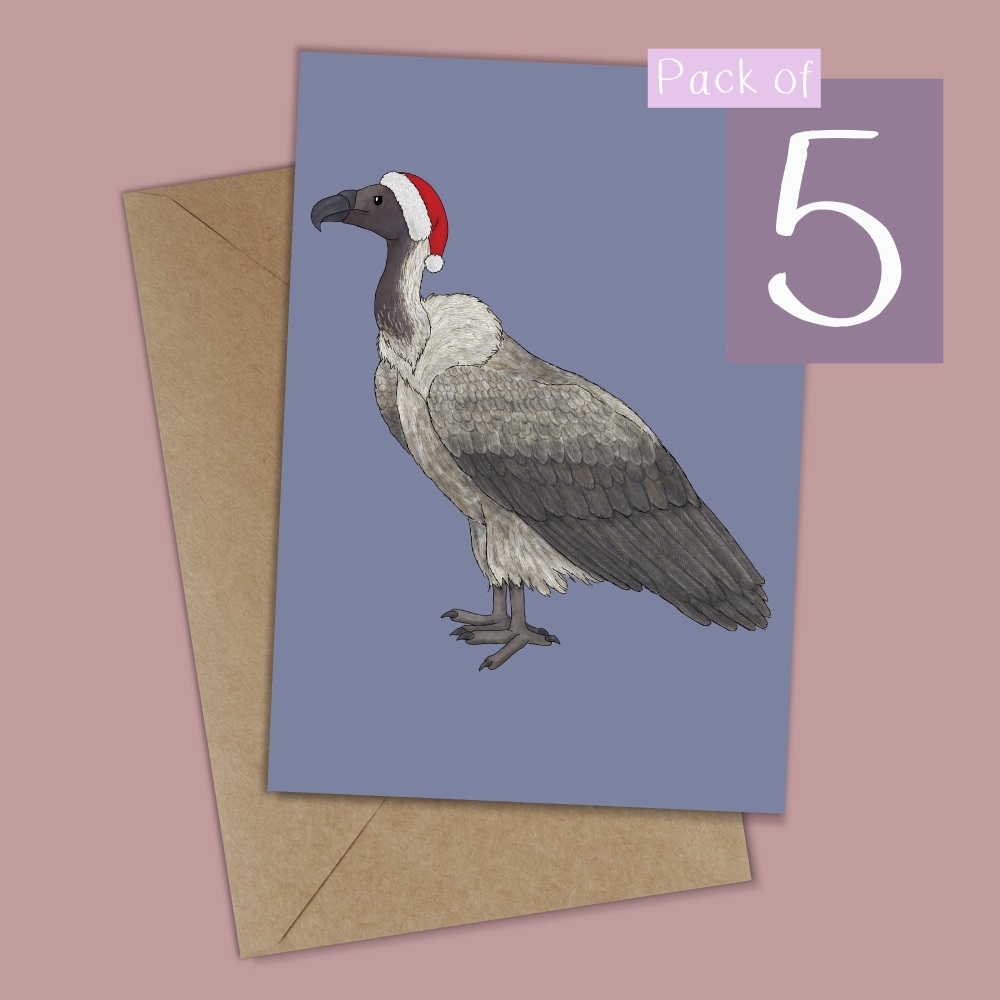 African White-backed Vulture Christmas Card - Pack of 5