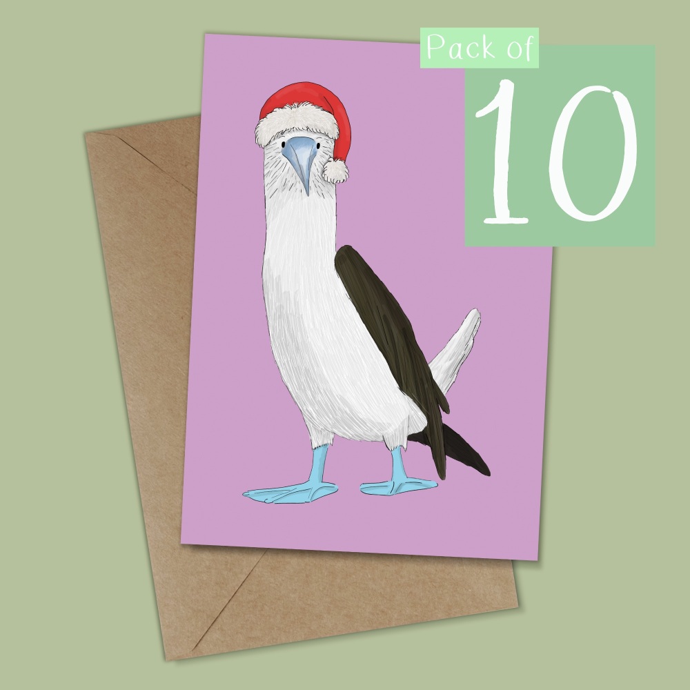 Blue Footed Booby Christmas Card - Pack of 10