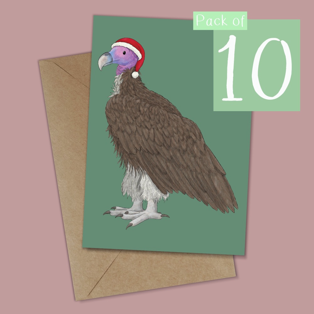 Lappet-faced Vulture Christmas Card - Pack of 10