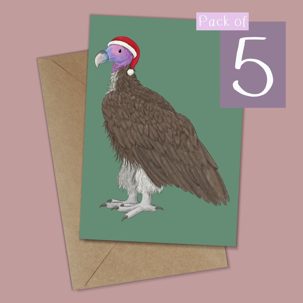 Lappet-faced Vulture Christmas Card - Pack of 5