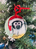 Black Capped Squirrel Monkey Christmas Decoration