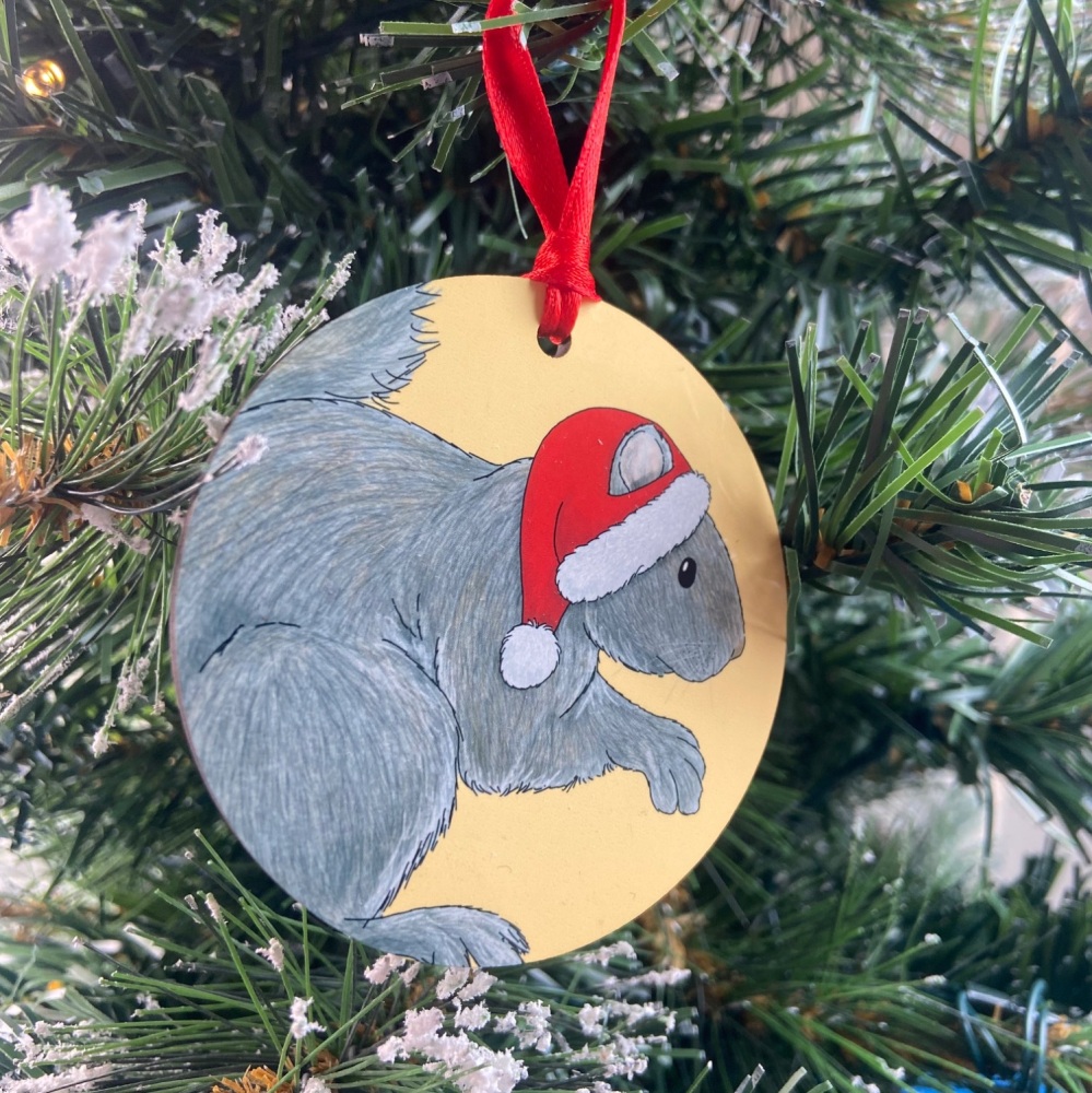 Grey squirrel Christmas Decoration