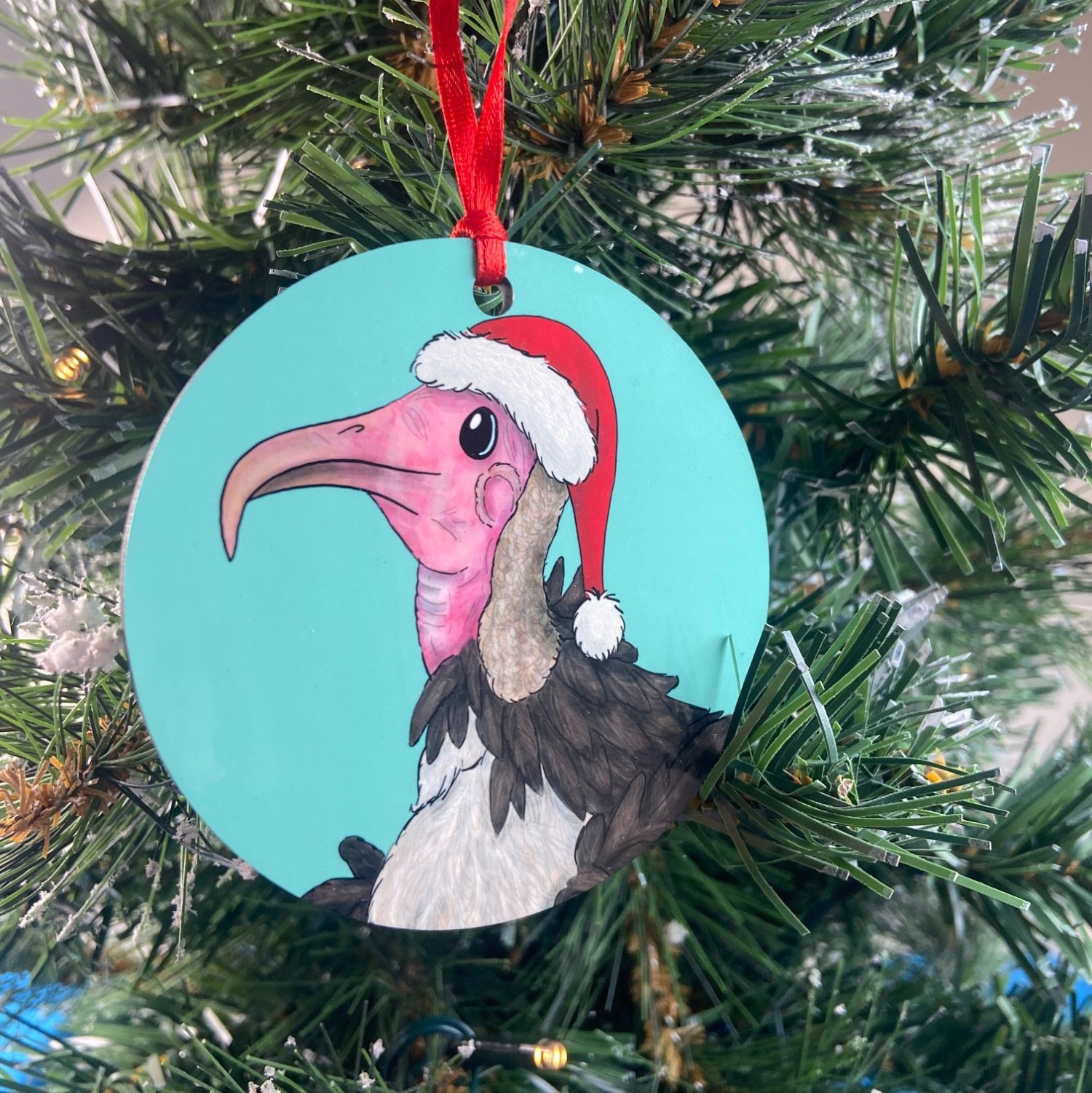 Hooded vulture christmas decoration