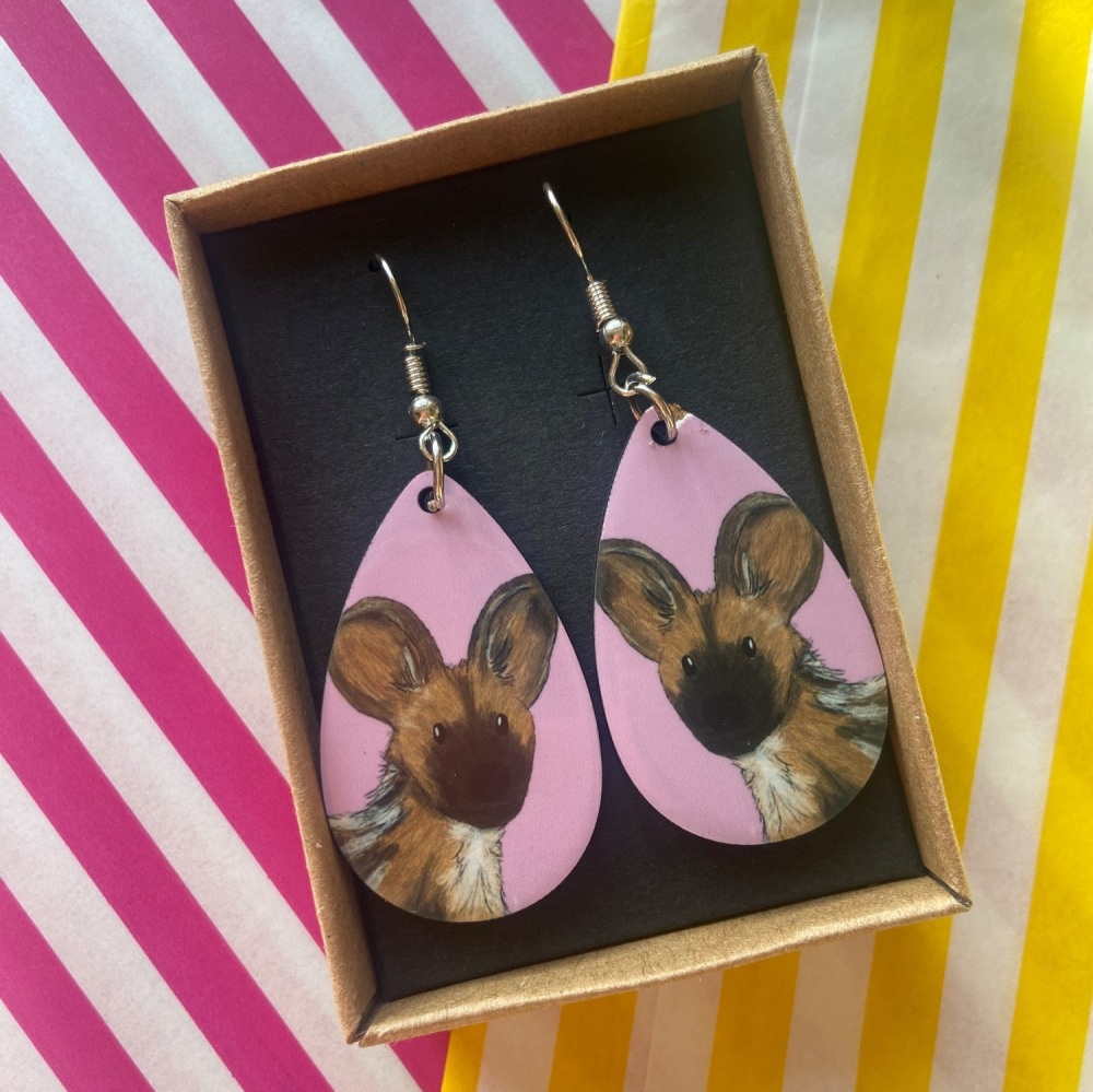 Painted Dog Earrings - seconds