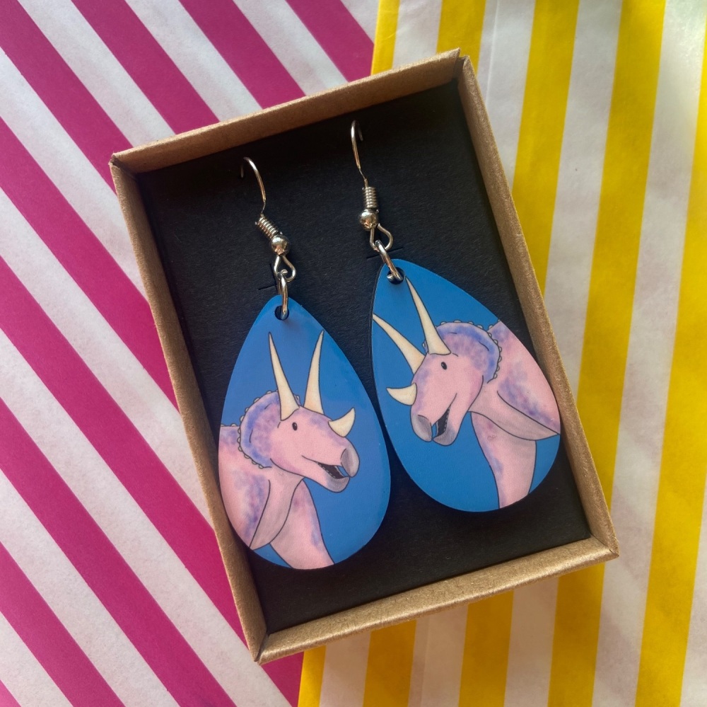 Triceratops Earrings