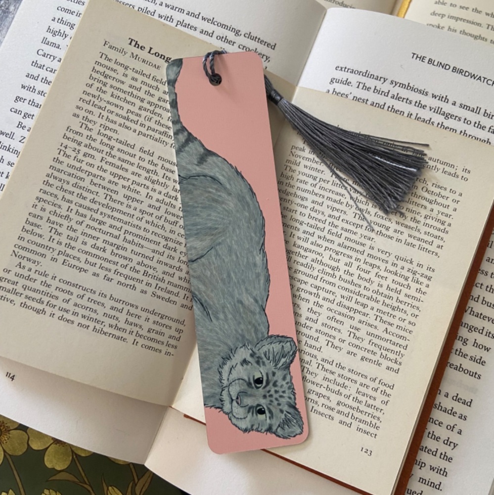 Pallas Cat Bookmark - pink