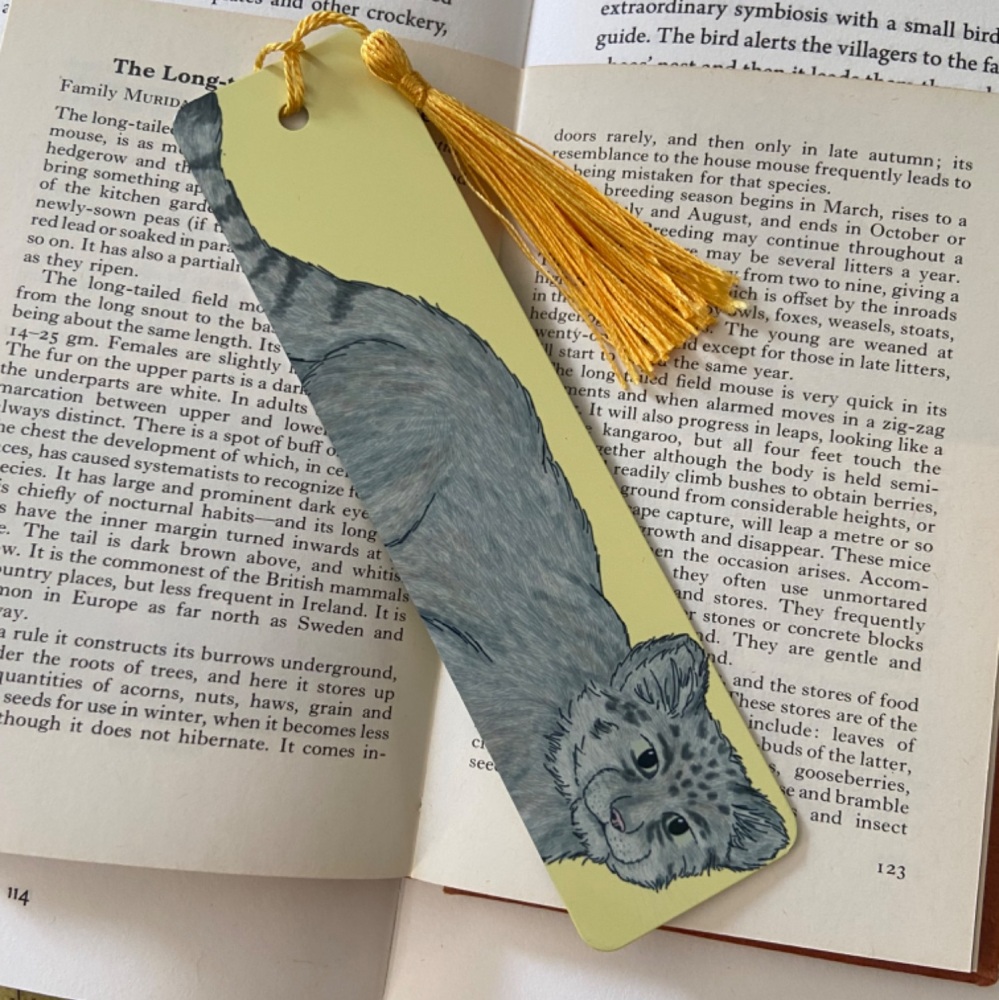 Pallas Cat Bookmark - yellow