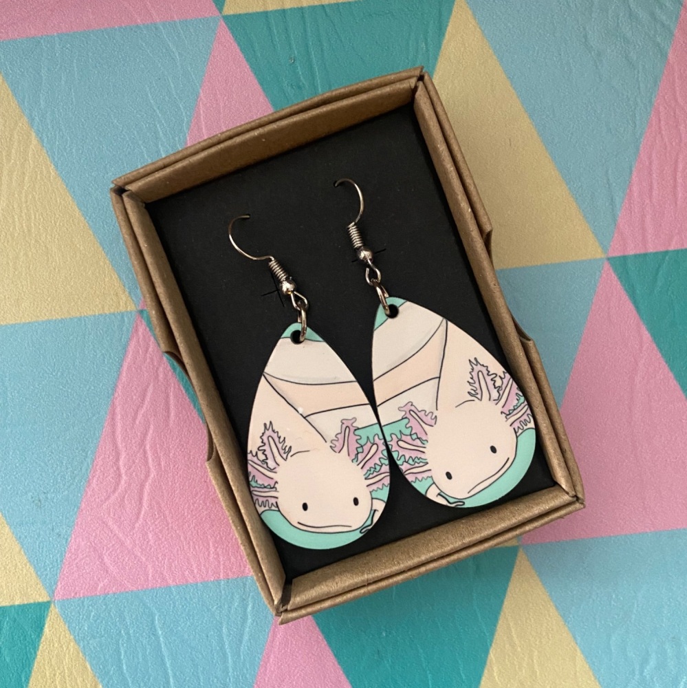 Axolotl Earrings - Turquoise