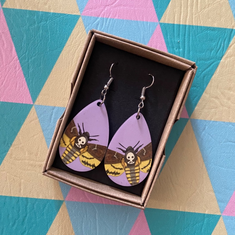 Deaths Head Hawks-Moth Earrings