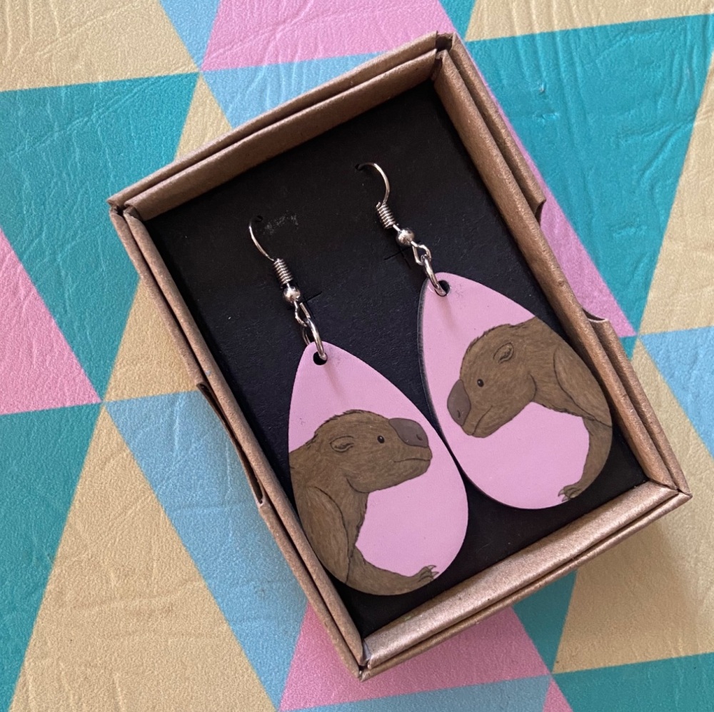 Diprotodon Earrings - Pink