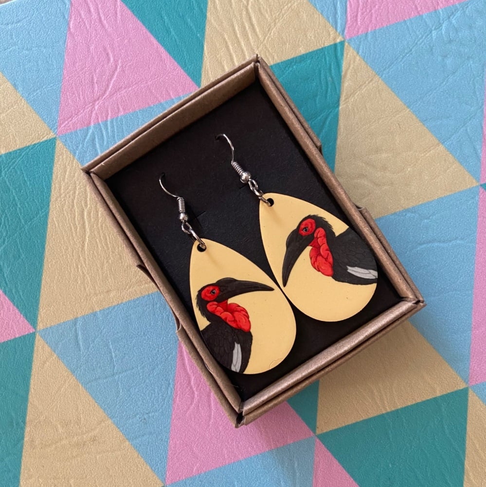 Southern Ground Hornbill Earrings