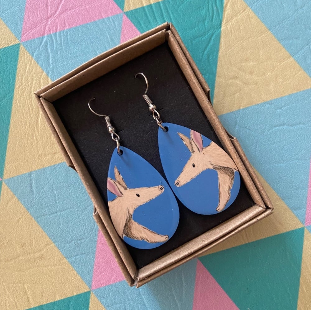 Aardvark Earrings - Blue