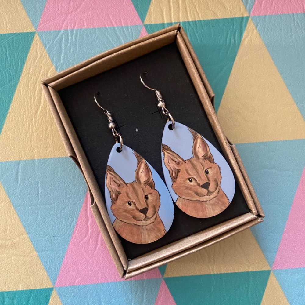 Caracal Earrings - Blue