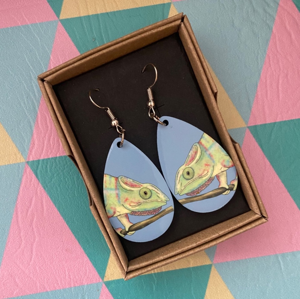 Chameleon Earrings - Blue