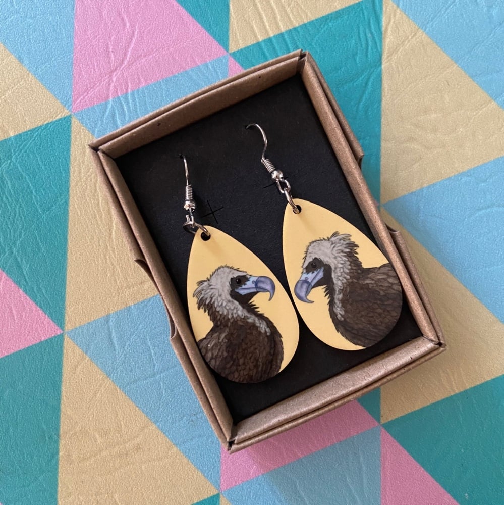 Cinereous Vulture Earrings - Yellow