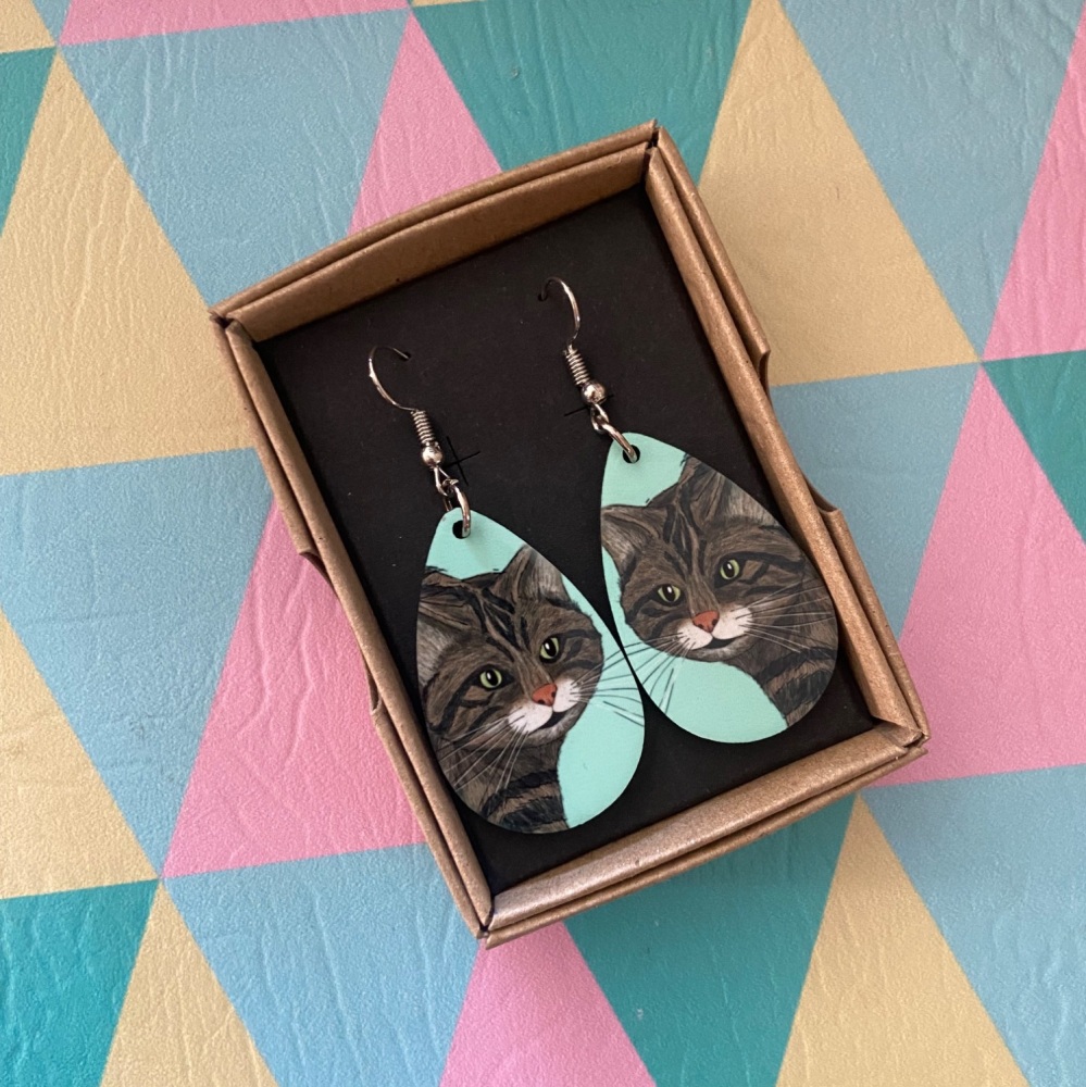 European Wildcat Earrings - Turquoise