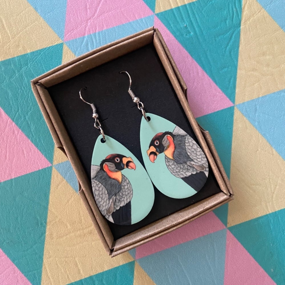 King Vulture Earrings - Turquoise