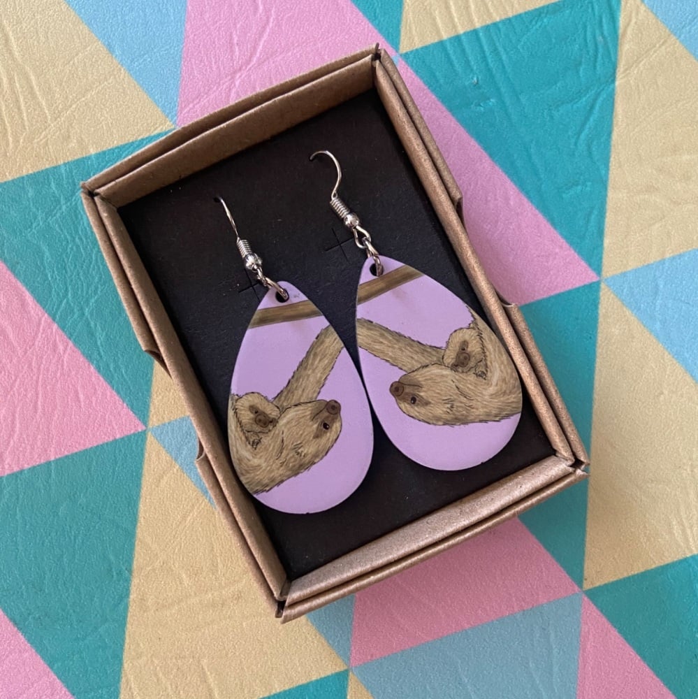 Linnes Two Toed Slotg Earrings - Purple