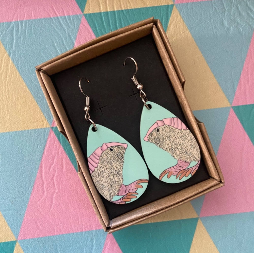 Pink Fairy Armadillo Earrings