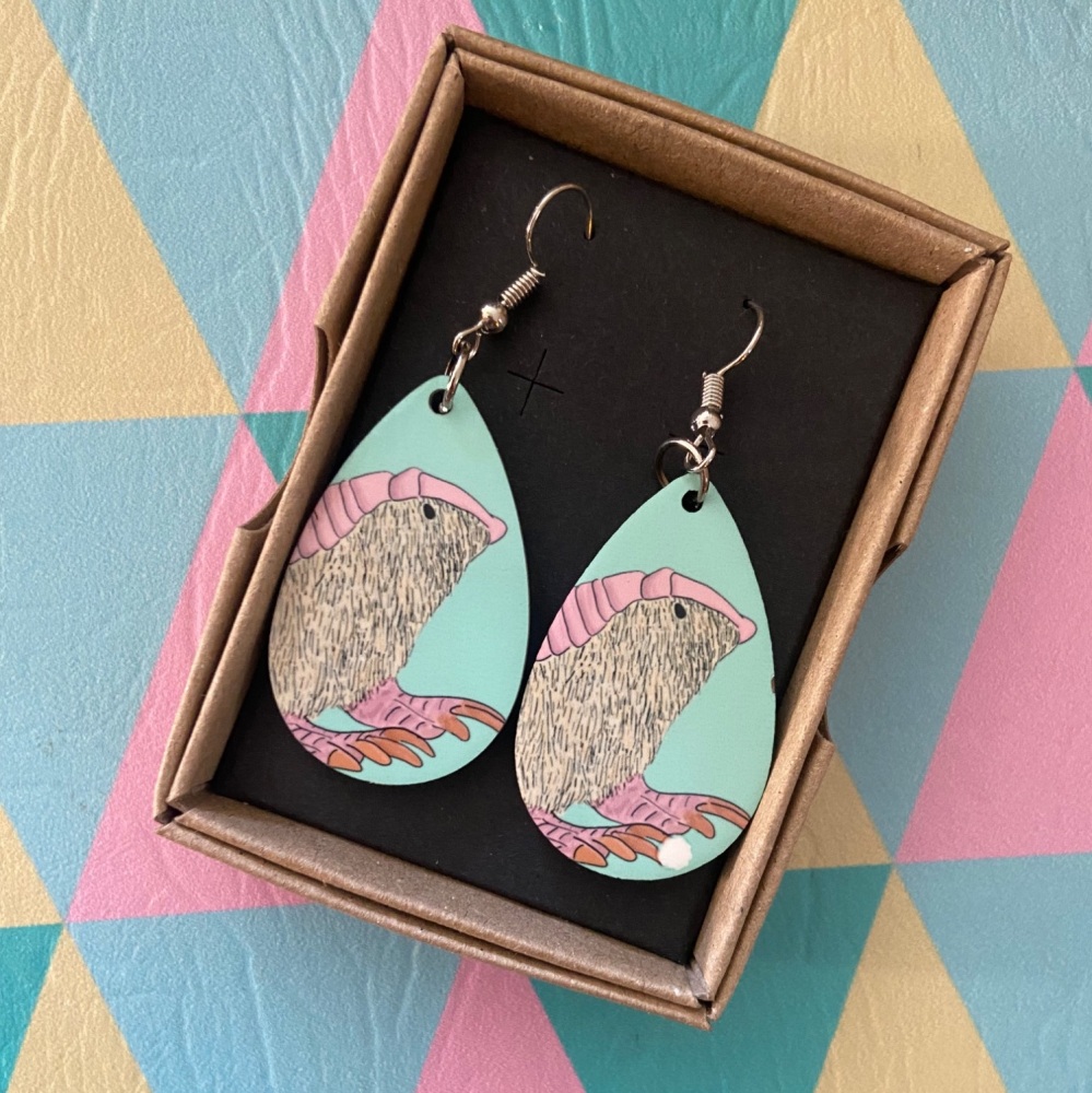 Pink Fairy Armadillo Earrings - Seconds