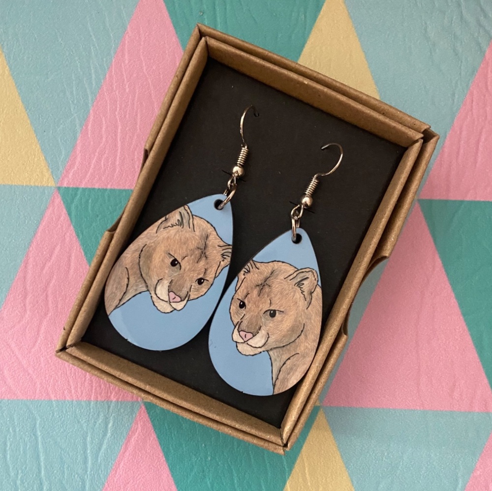 Puma Earrings - Blue