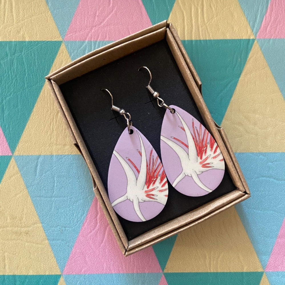 Scarlet Nudibranch Earrings - Purple