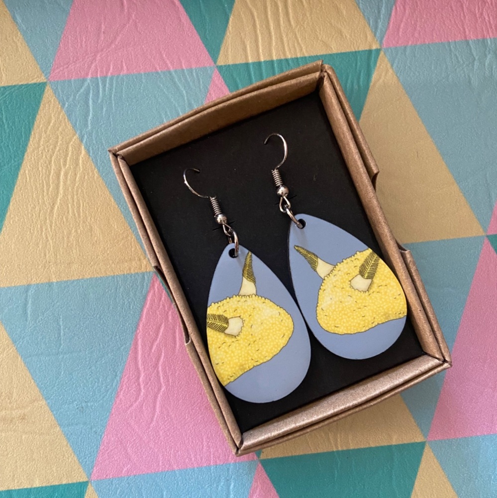 Sea Lemon Earrings - Blue