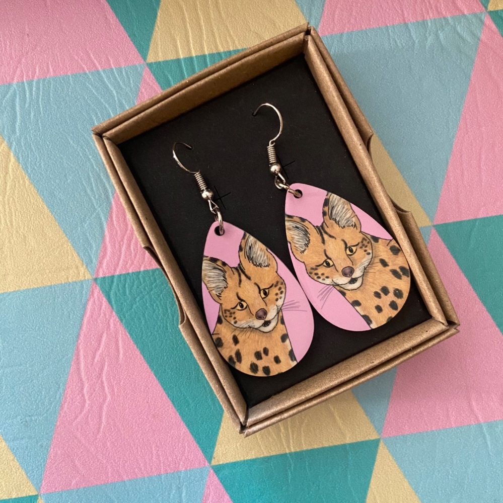 Serval Earrings - Pink