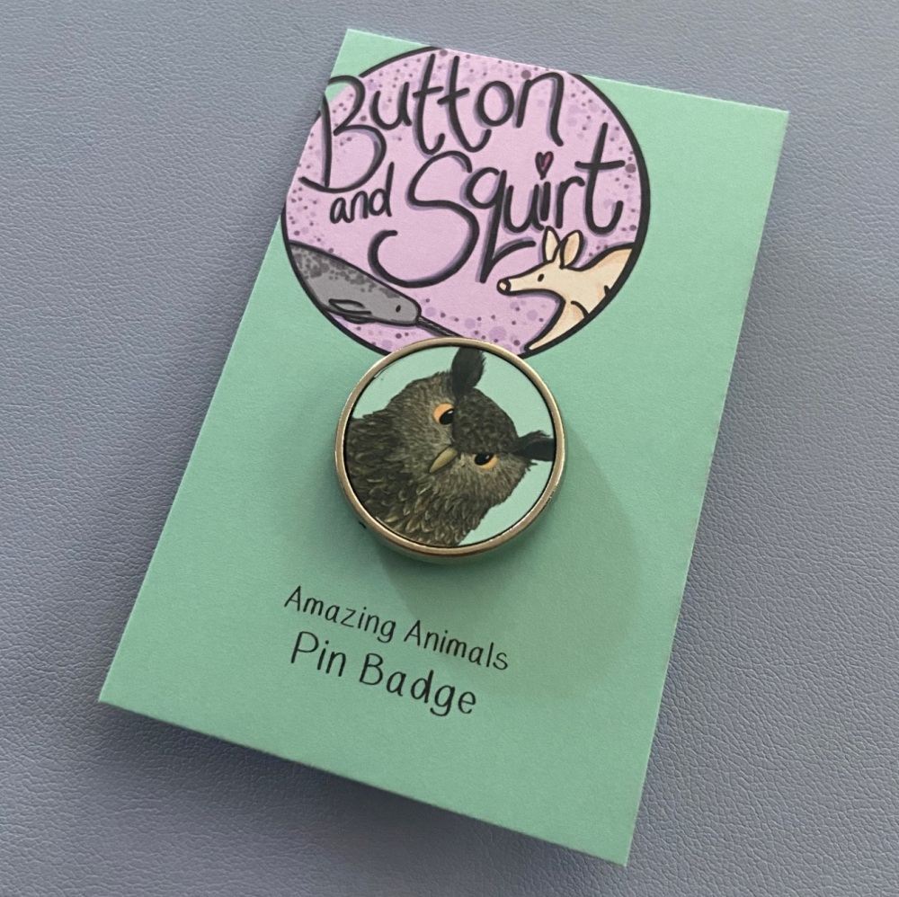 Eagle Owl Pin Badge