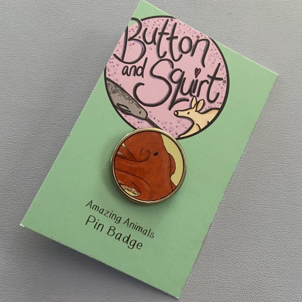 Giant Pacific Octopus Pin Badge