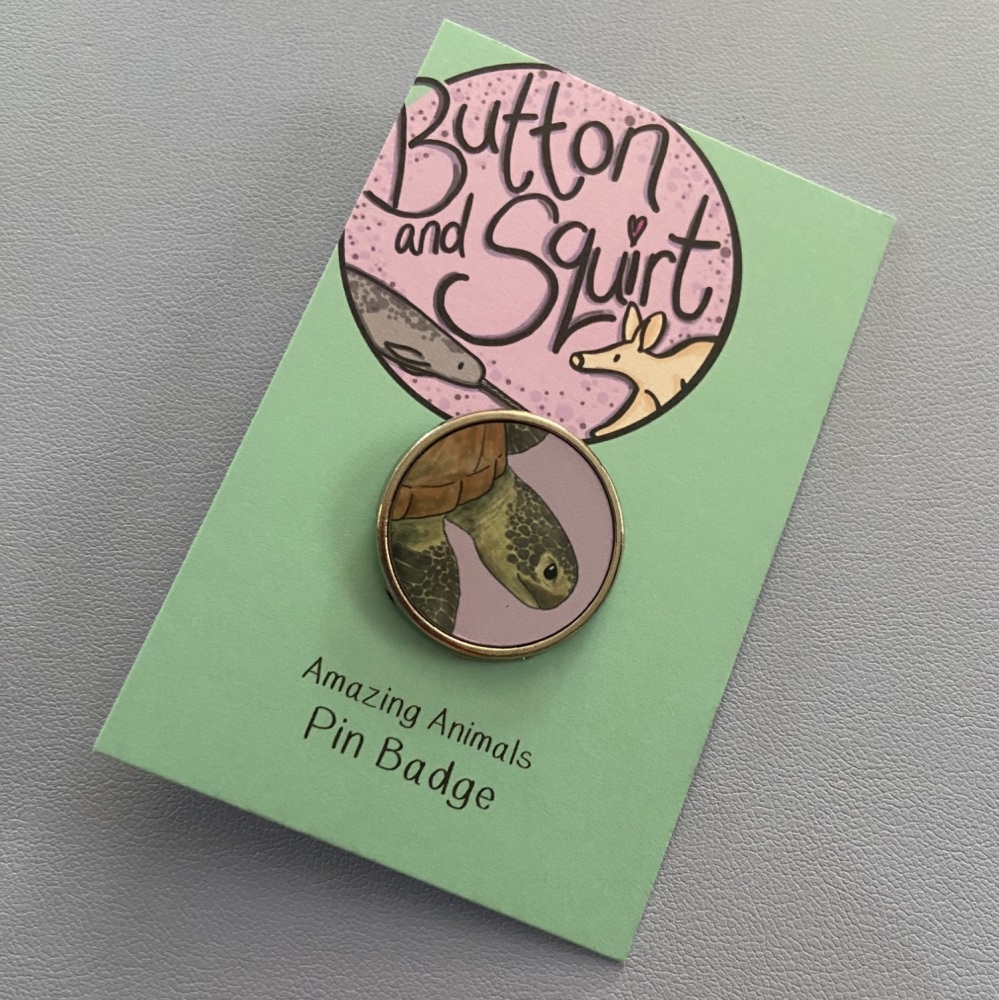Green Turtle Pin Badge