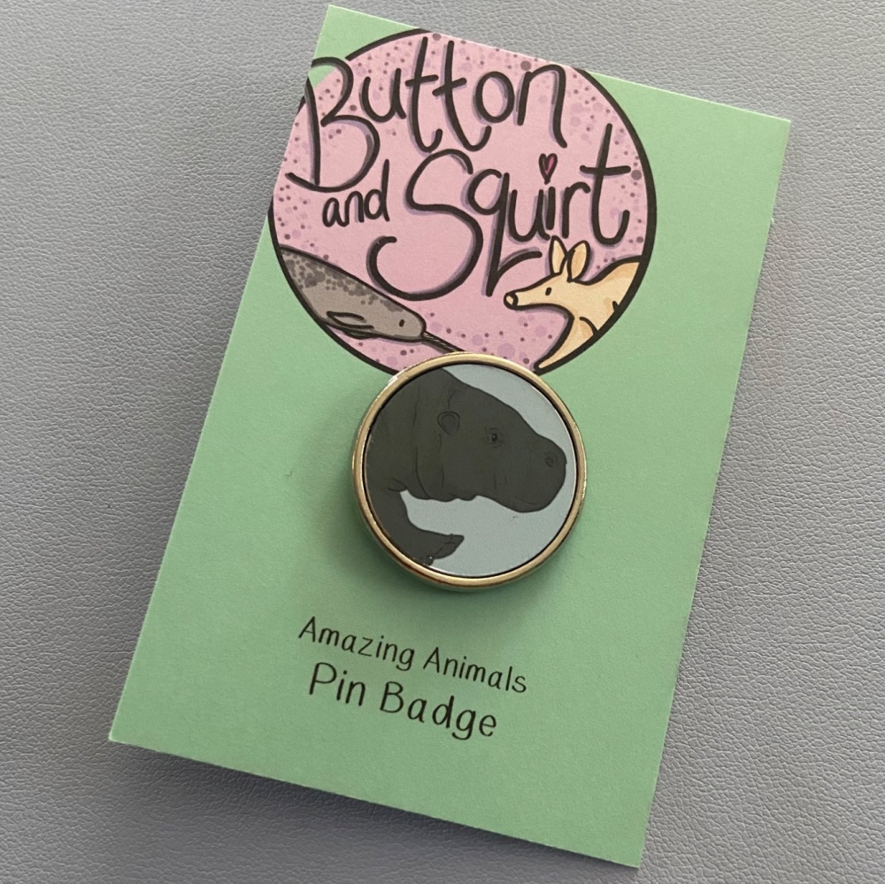 Pygmy Hippo Pin Badge