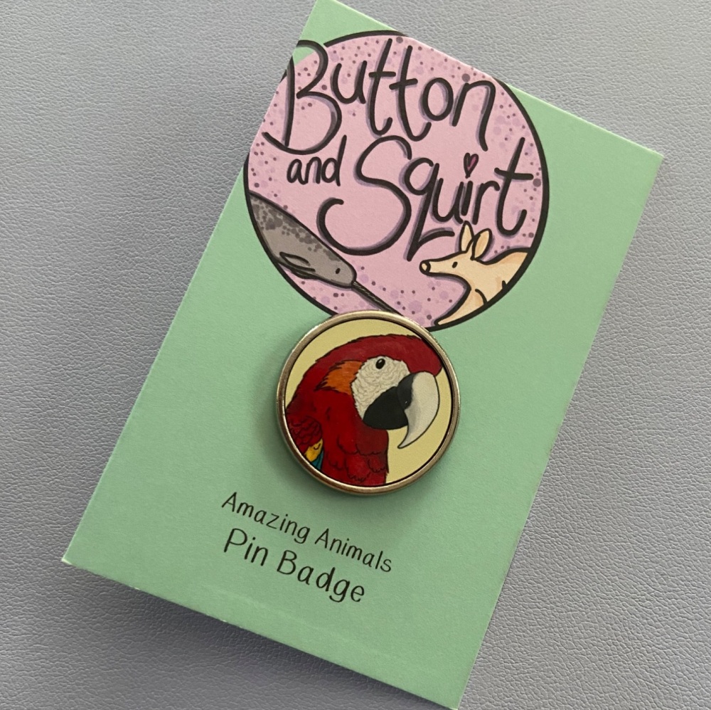 Scarlet Macaw Pin Badge