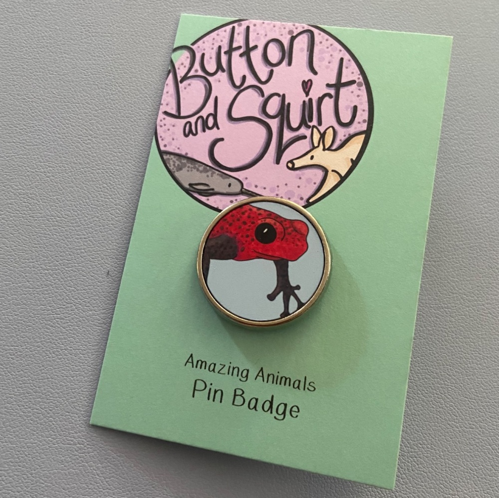 Strawberry Dart Frog Pin Badge