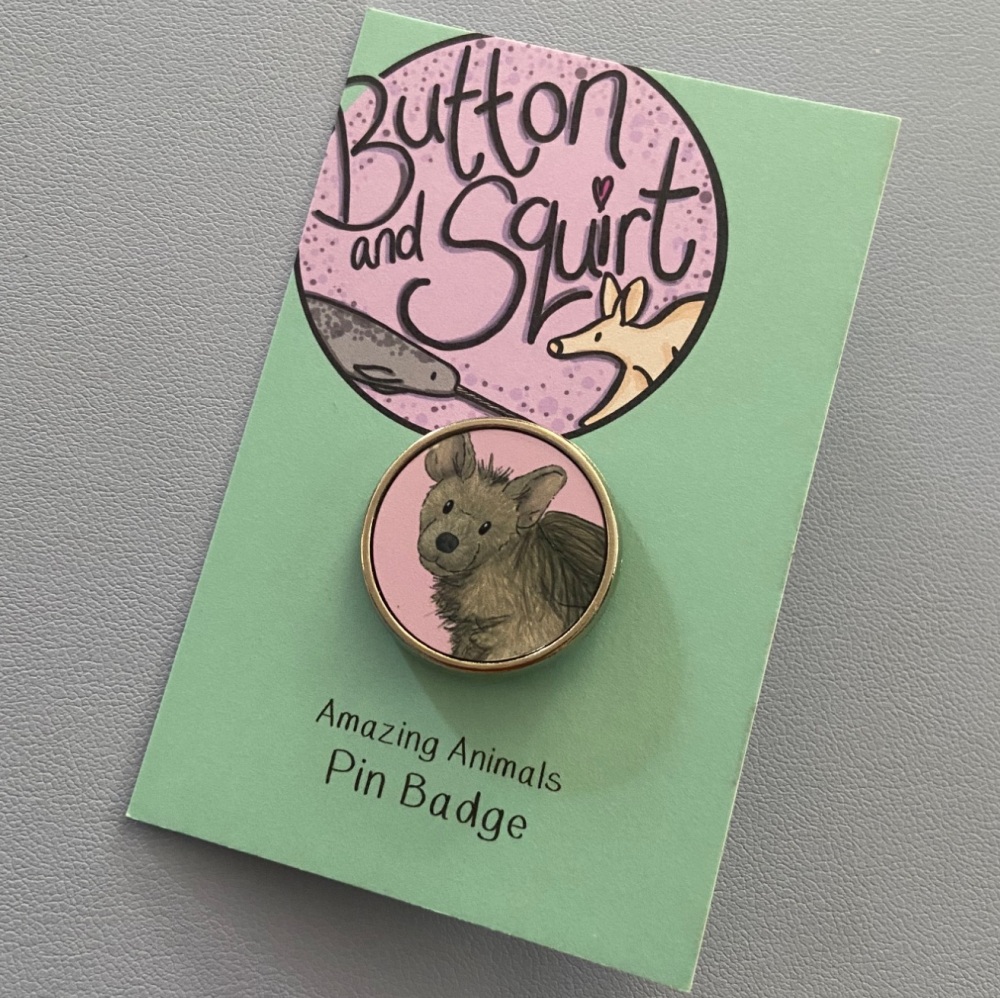 Striped Hyena Pin Badge