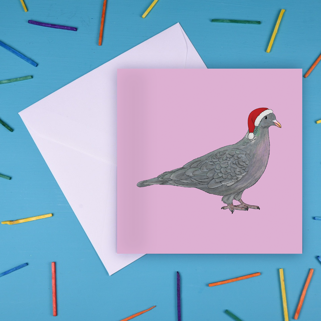 Wood Pigeon Christmas Card