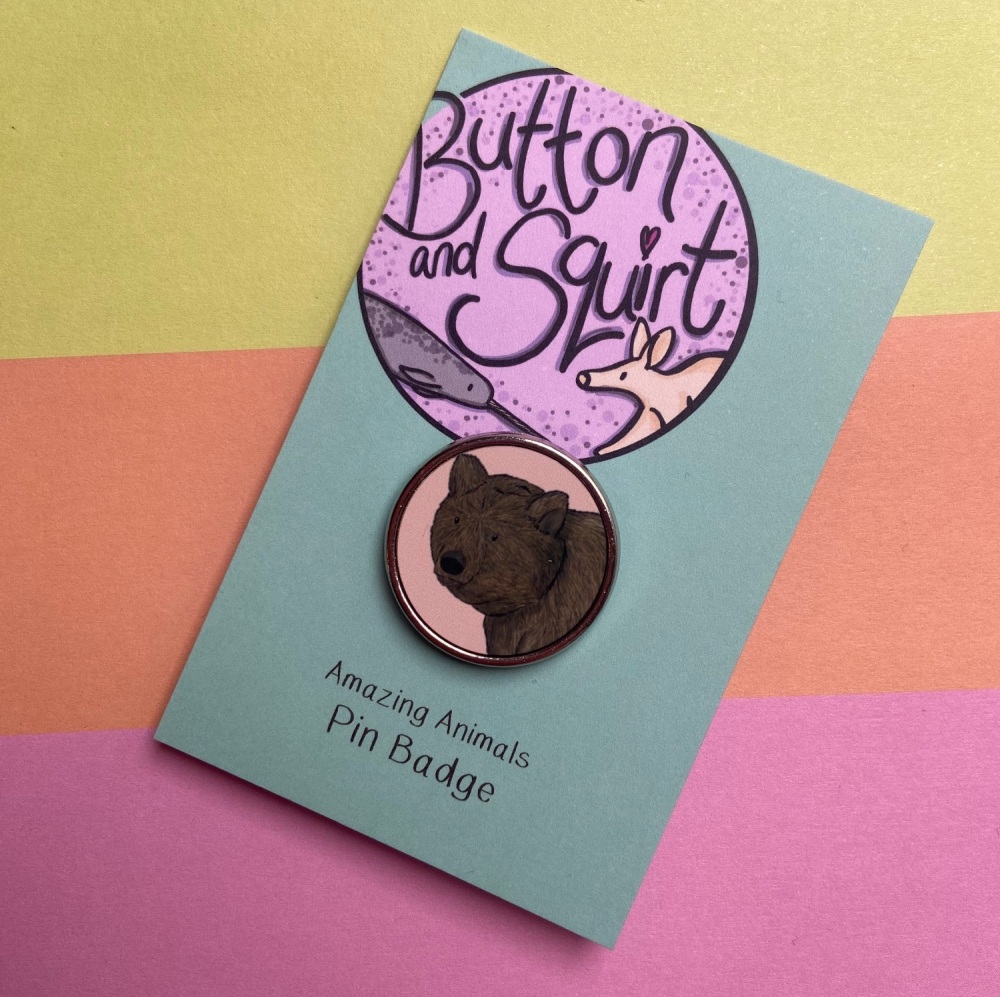 Brown Bear Pin Badge