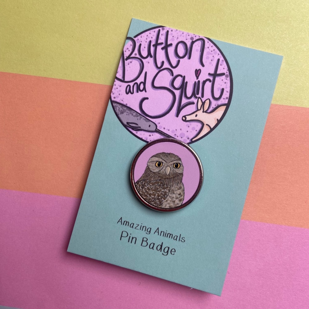 Burrowing Owl Pin Badge